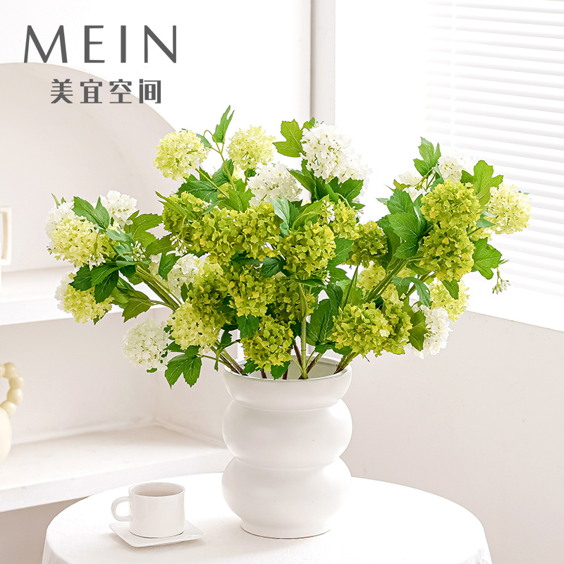 欧式5头木绣球雪球花仿真花现代客厅假花茶几餐桌花插花装饰品