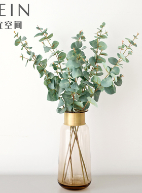 MEIN仿真单杆克莱奇尤加利叶金钱叶简约仿真干花长杆绿植装饰花艺