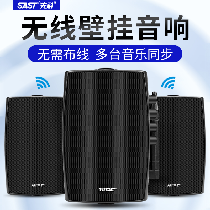 先科W5无线壁挂音响商用蓝牙商铺挂壁式音箱超市餐厅奶茶店服装店铺专用室内广播吊挂环绕背景音乐喇叭挂墙式