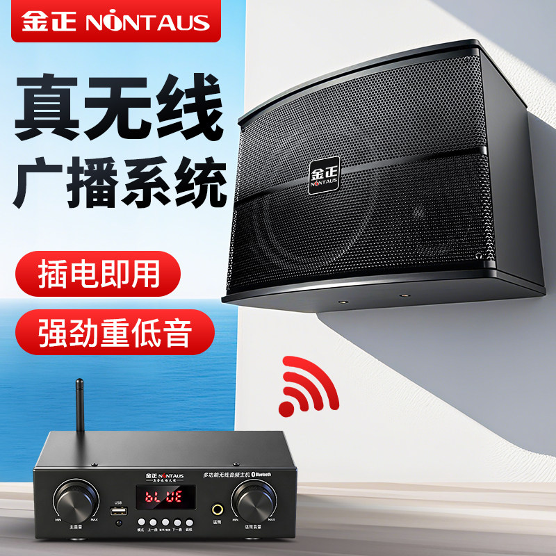 金正商用壁挂无线音响店铺专用音箱重低音会议室舞蹈室健身房餐厅