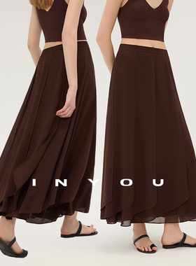 因由【03/05 am10:00上新】法式飘逸轻盈多片设计感雪纺半身裙