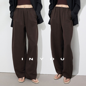 显瘦阔腿休闲裤 因由 女 00上新 摩登老钱莱赛尔长款 am10