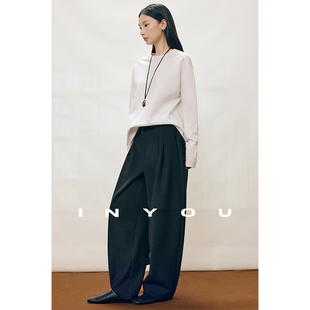 因由 女 莱赛尔天丝早春松弛慵懒弯刀灯笼宽松舒适空气感休闲裤