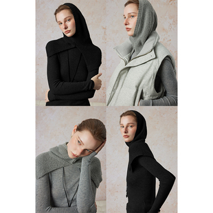 因由 设计感巴拉克拉法帽 INS博主风轻柔舒适百搭围脖修饰脸型时尚