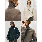 因由 ROW风羊毛牦牛绒纯色套头上衣秋冬保暖高领慵懒针织毛衣女