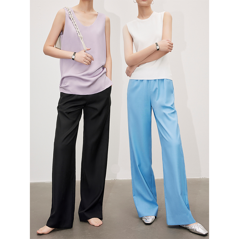 中高腰通勤因由长裤休闲裤