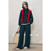 因由 女二件套 套装 极简row感松弛高领秋冬羊毛卫衣休闲长裤 时尚