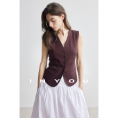 百搭马夹外套夏 极简亚麻叠穿修身 因由 高品质原麻马甲背心女法式