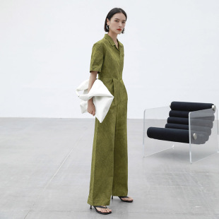 连体裤 夏季 连身裤 休闲工装 女 收腰显瘦时尚 短袖 宽松长裤 因由 新款