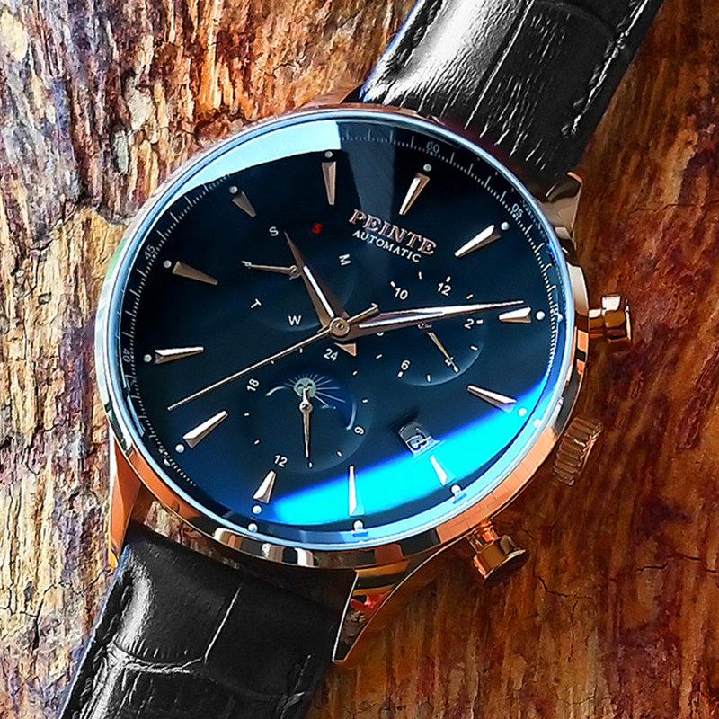 新款品牌正品男表防水夜光全自动机械表皮霸气男士手表男学生潮流