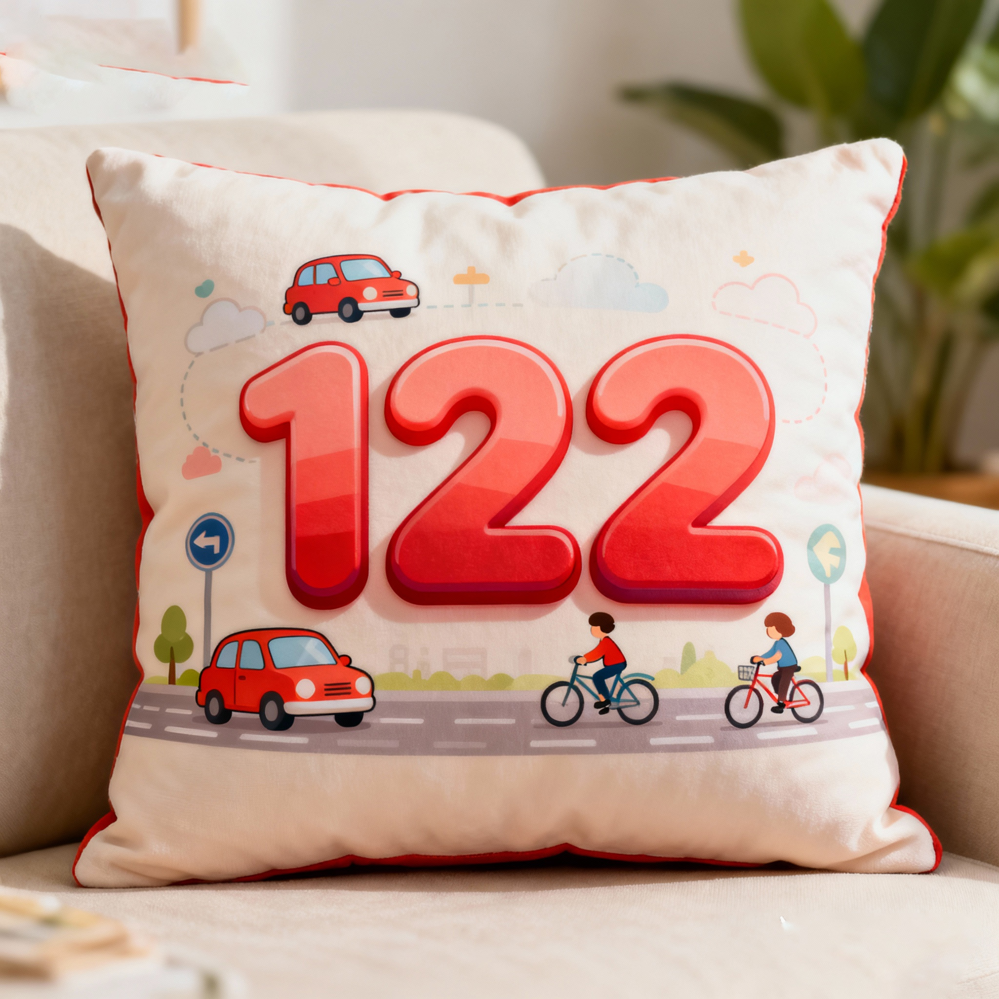 政府市委医院应急管理局122交通安全日一盔一带宣传抱枕靠枕定制