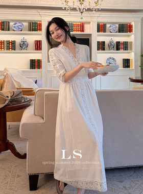 黑标极简大牌早春上新极简时尚通勤修身连衣裙法式气质浪漫长裙仙