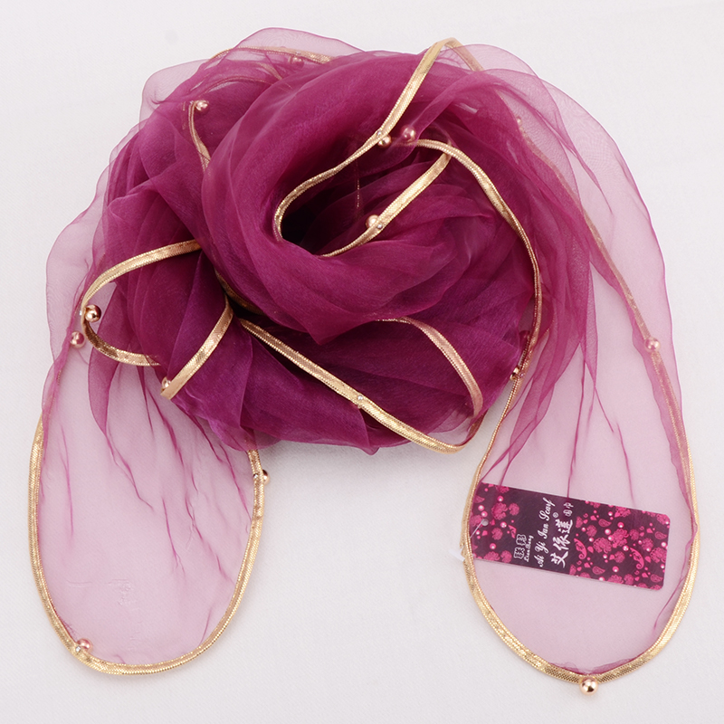 韩版欧根纱钉珠围巾沙巾