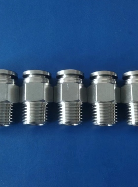 304不锈钢螺纹直通PC8-02气动快插气管快速接头空压机气嘴接头