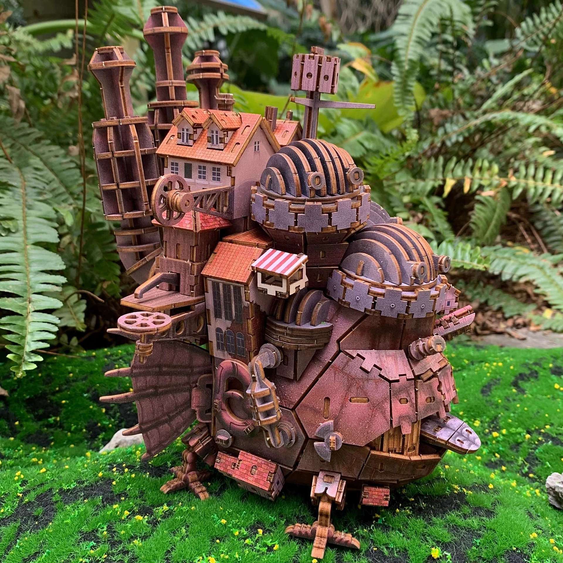 网红哈尔的移动城堡木质宫崎骏拼装模型积木玩具摆件立体拼图