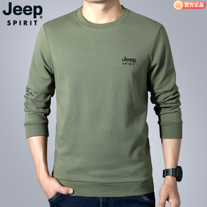 jeep官方正品长袖t恤男秋冬新款男士宽松大码休闲纯棉卫衣打底衫