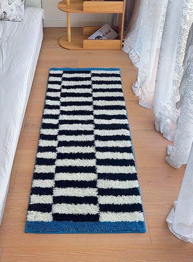 原创包豪斯地毯卧室客厅地垫新款中古风长条加厚毛毯房间床边毯垫