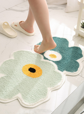 小清新浴室吸水地垫卫生间防滑垫家用进门脚垫洗手间速干地毯卫浴