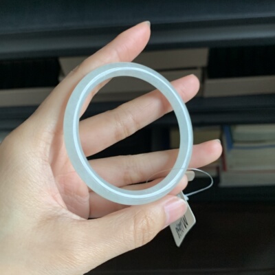 毛毛的翠//M 12638/天然清新淡淡绿翡翠手镯/51.8/680