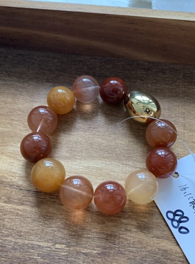 毛毛的翠/J 5990//多彩兔毛大珠圆珠手串//880