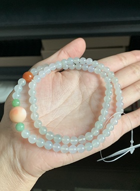 毛毛的翠/M 12758//天然清新淡淡绿翡翠长串//880