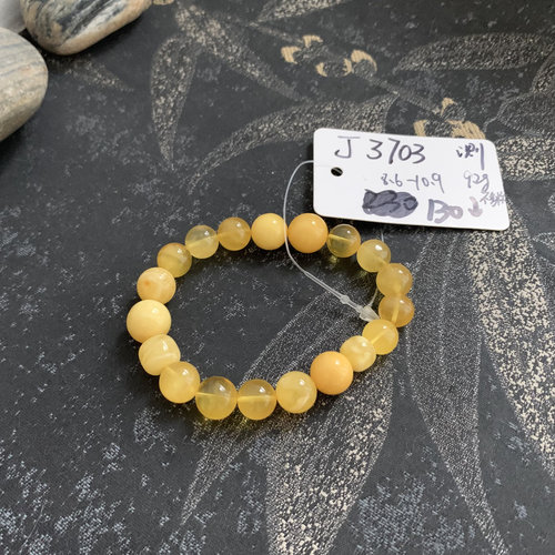 毛毛的翠//J 3703//天然 金色蜜蜡手串 //130