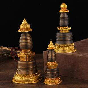 精美 纯铜莲花噶当塔 舍利佛塔 古色嘎当塔 高品质13.5cm多款