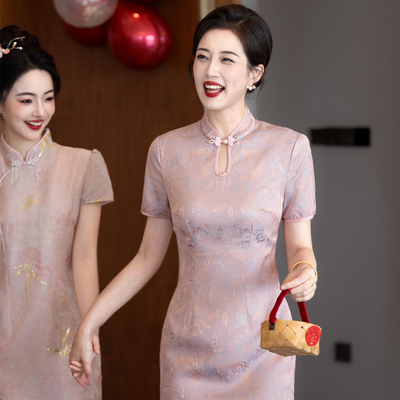 高端年轻妈妈装新中式旗袍2025夏季新款喜婆婆婚宴礼服日常可穿