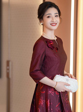 2026喜婆婆婚宴装高贵气质妈妈婚礼服复古典雅敬酒新中式高级旗袍