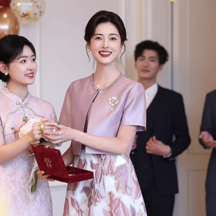 喜妈妈婚宴礼服套装2026新款喜婆婆年轻气质高级感结婚旗袍