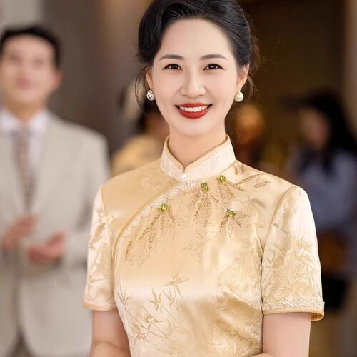 《金缕》喜妈妈婚宴礼服2026春夏新款喜婆婆结婚气质高级感连衣裙