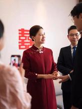 【韶华】妈妈婚宴礼服外套气质新款冬结婚喜婆婆红色大衣开衫旗袍