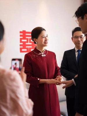 简约长袖中长款大衣开衫旗袍