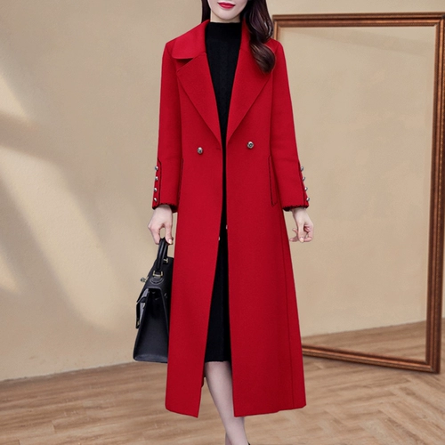 Брендовое шерстяное пальто, пуховик, длинный шерстяной пиджак классического кроя, коллекция 2021, городской стиль, длина макси