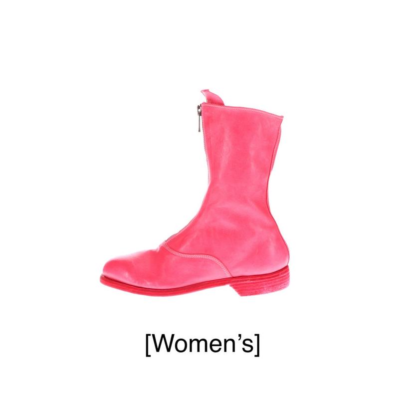 代购GUIDI柜蒂女士马丁靴透气轻便舒适耐磨粉色圆头平跟拉链