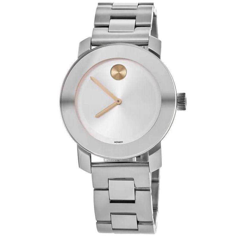 海外代购Movado/摩凡陀女士石英腕表电池驱动精准计时不锈钢表带