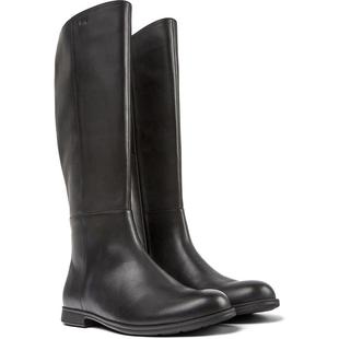 代购Camper女士长筒靴透气吸汗保暖舒适黑色真皮拉链设计圆头