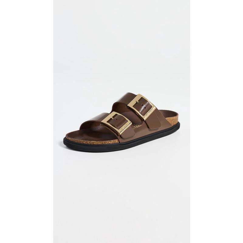 代购Birkenstock女士凉鞋轻便透气柔软鞋底易穿脱牛皮金色扣环