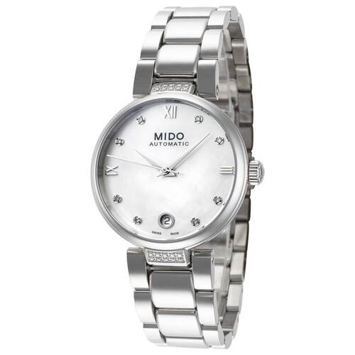 海外代购Mido/美度女士手表瑞士腕表日历显示镶钻时标不锈钢表带