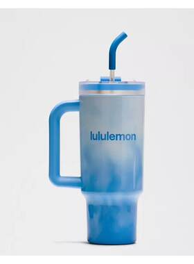 lululemon露露柠檬男女运动水杯双层不锈钢40盎司渐变印花保温杯
