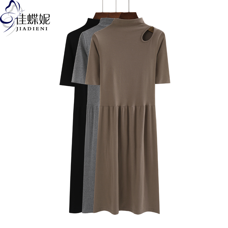 早春秋季半高领小心机桔梗连衣裙