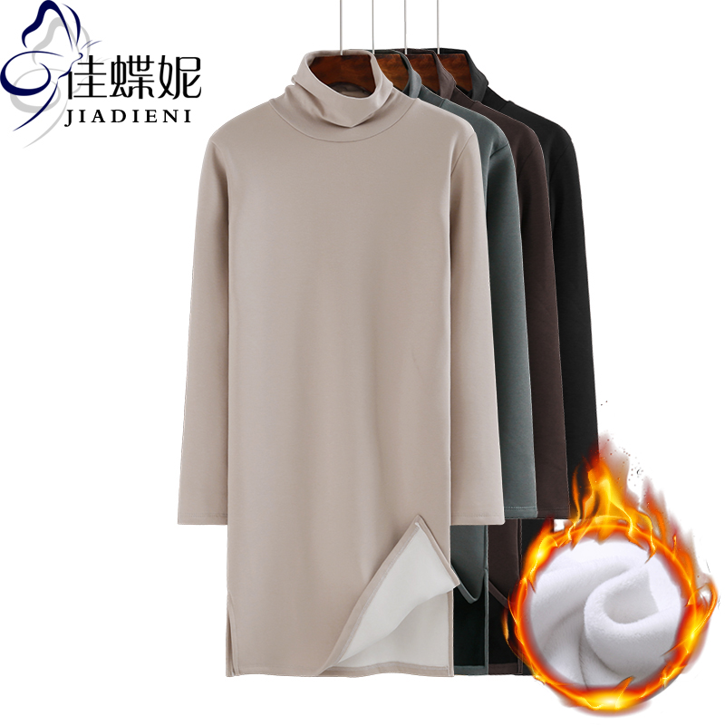 保暖加绒加厚打底衫长袖连衣裙