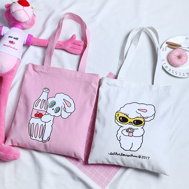韓國粉色小清新帆布包女單肩ulzzang日系卡通兔子學生書包環保袋在類目 箱包皮具/熱銷女包/男包, 女士包袋中 - 來自Buy2taobao.com提供專業的淘寶代購服務