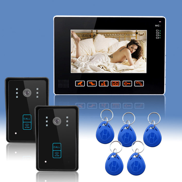 别墅有线ID刷卡门禁可视对讲系统开锁楼宇呼叫防水9寸屏幕触摸键