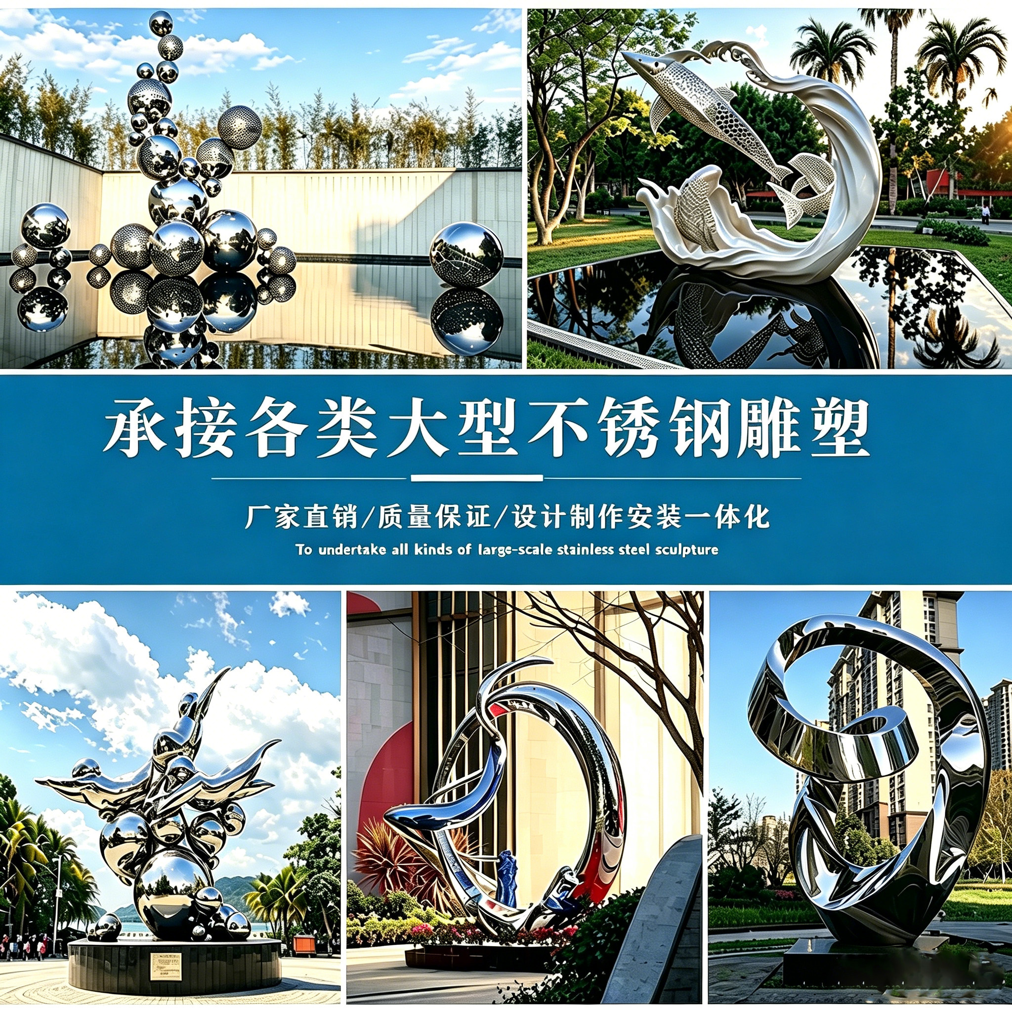 户外大型不锈钢雕塑定制图片