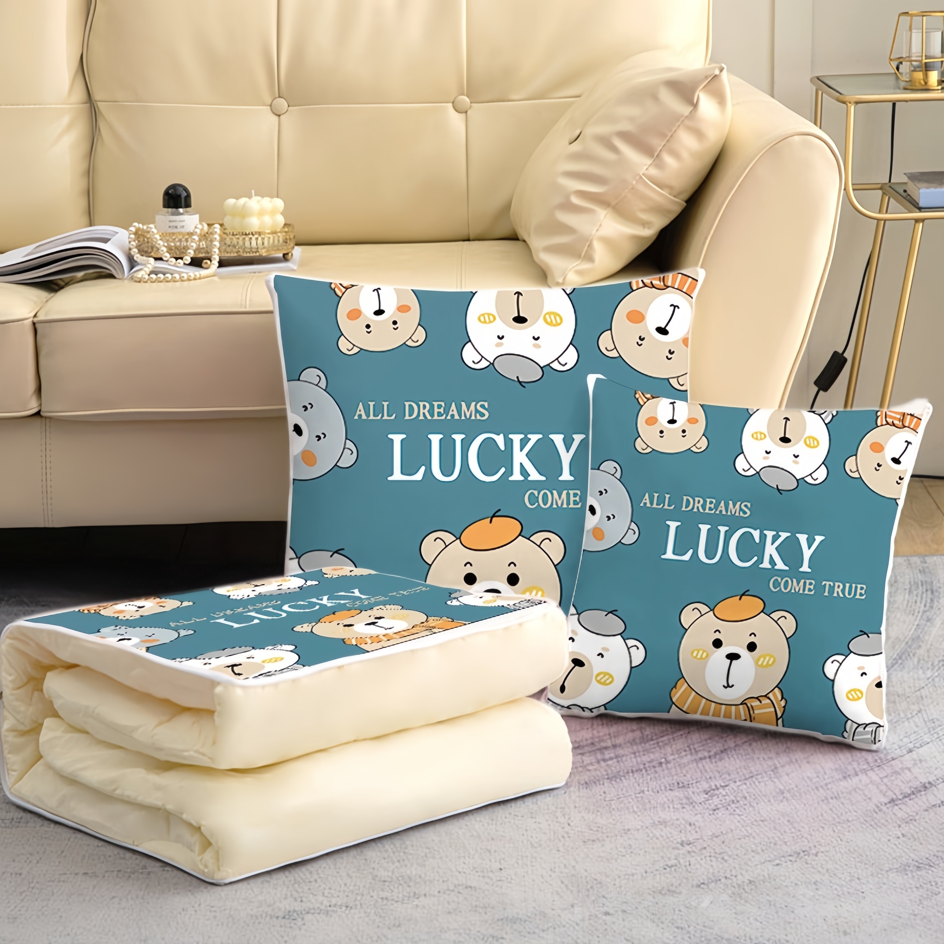 四季加厚抱枕被子两用二合一办公室午睡可折叠便携枕头被车载靠枕,居家布艺,抱枕被,淘宝优惠券,粉丝福利购,淘宝优惠卷