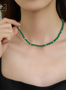 925纯银绿玉髓中国风项链