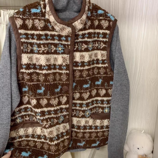 V领中长款 韩版 羊羔毛皮草马夹毛毛背心外套 秋冬季 马甲女2025新款