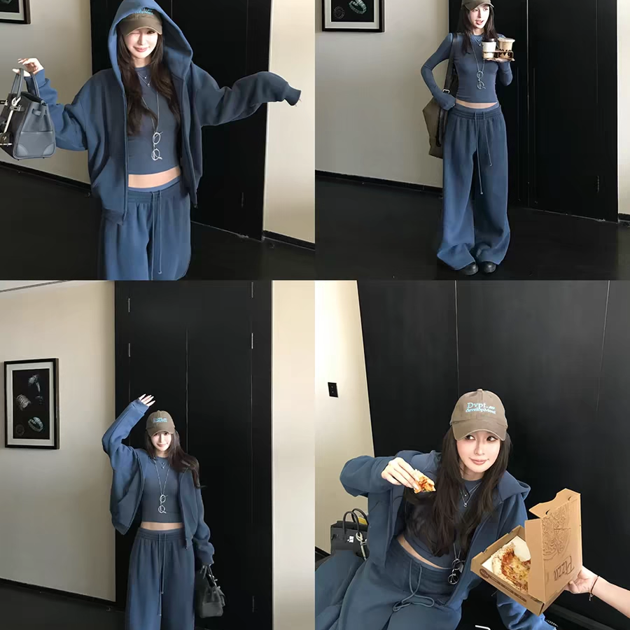 2025新款卫衣套装女款复古休闲