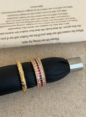 古法重工轻奢满钻戒指女小众高级感个性时尚精致通勤百搭指环戒子